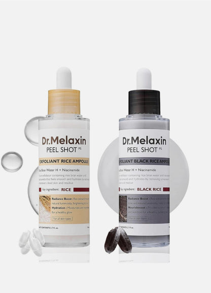 Dr.Melaxin Peel Shot Glow Exfoliant Rice Ampoule Black Rice