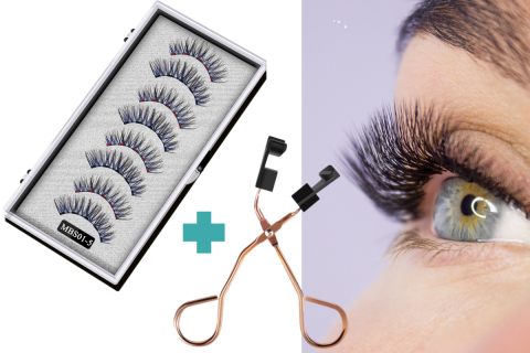 GlamEyes 8 artificial magnetic eyelashes set, box + pliers #Bestseller